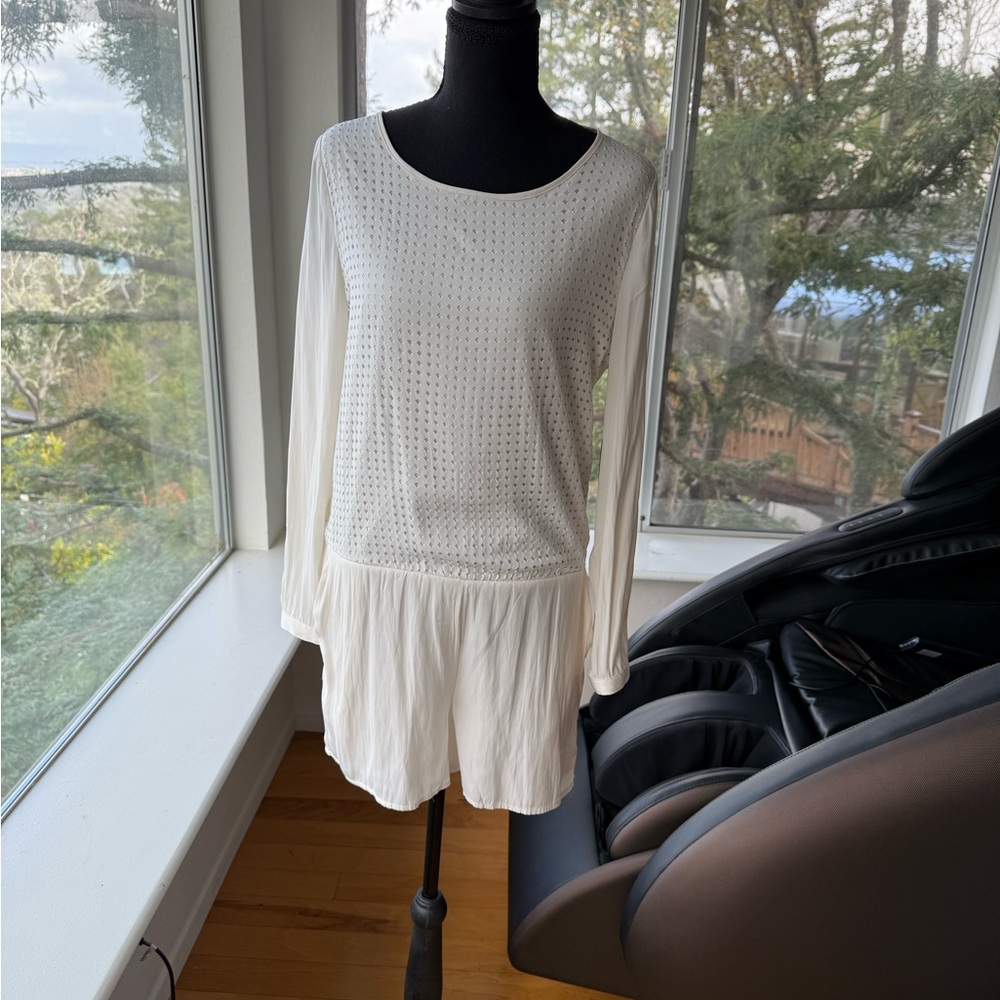 NWT Tart Collections Ivory Long Sleeve Romper V-Neck Jumpsuit XS